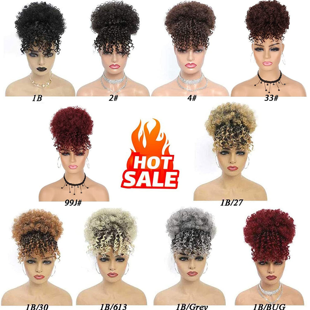The Royal Puff – Curly Synthetic Updo Wig