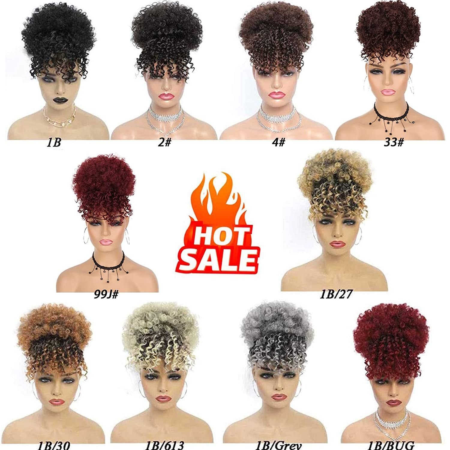The Royal Puff – Curly Synthetic Updo Wig