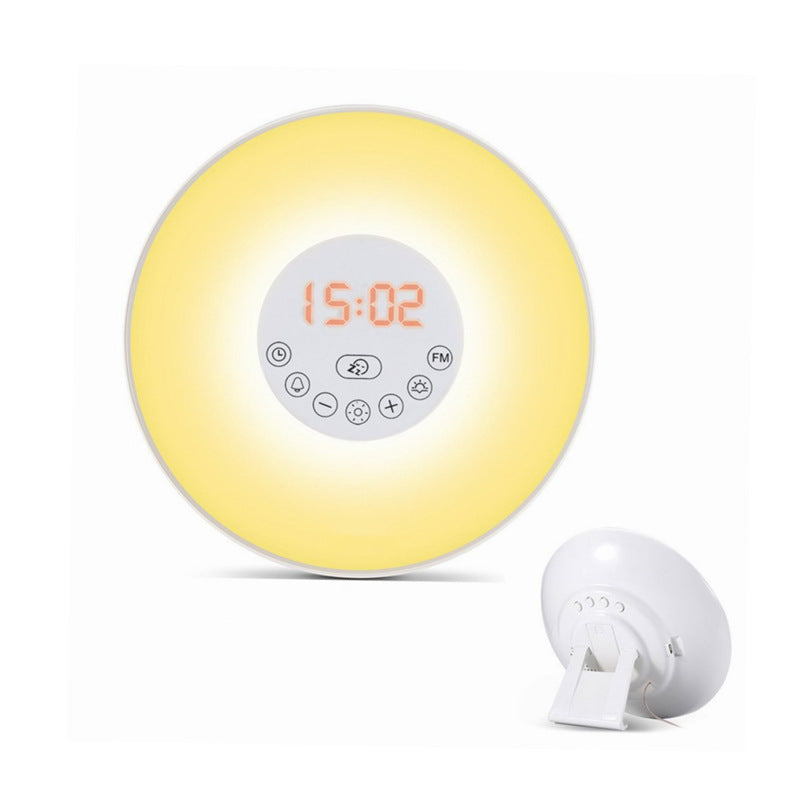 Sunrise Wake-Up Light LED Electronic Clock Bedside Lamp Atmosphere Scene Lamp Multi-Function Desk Lamp