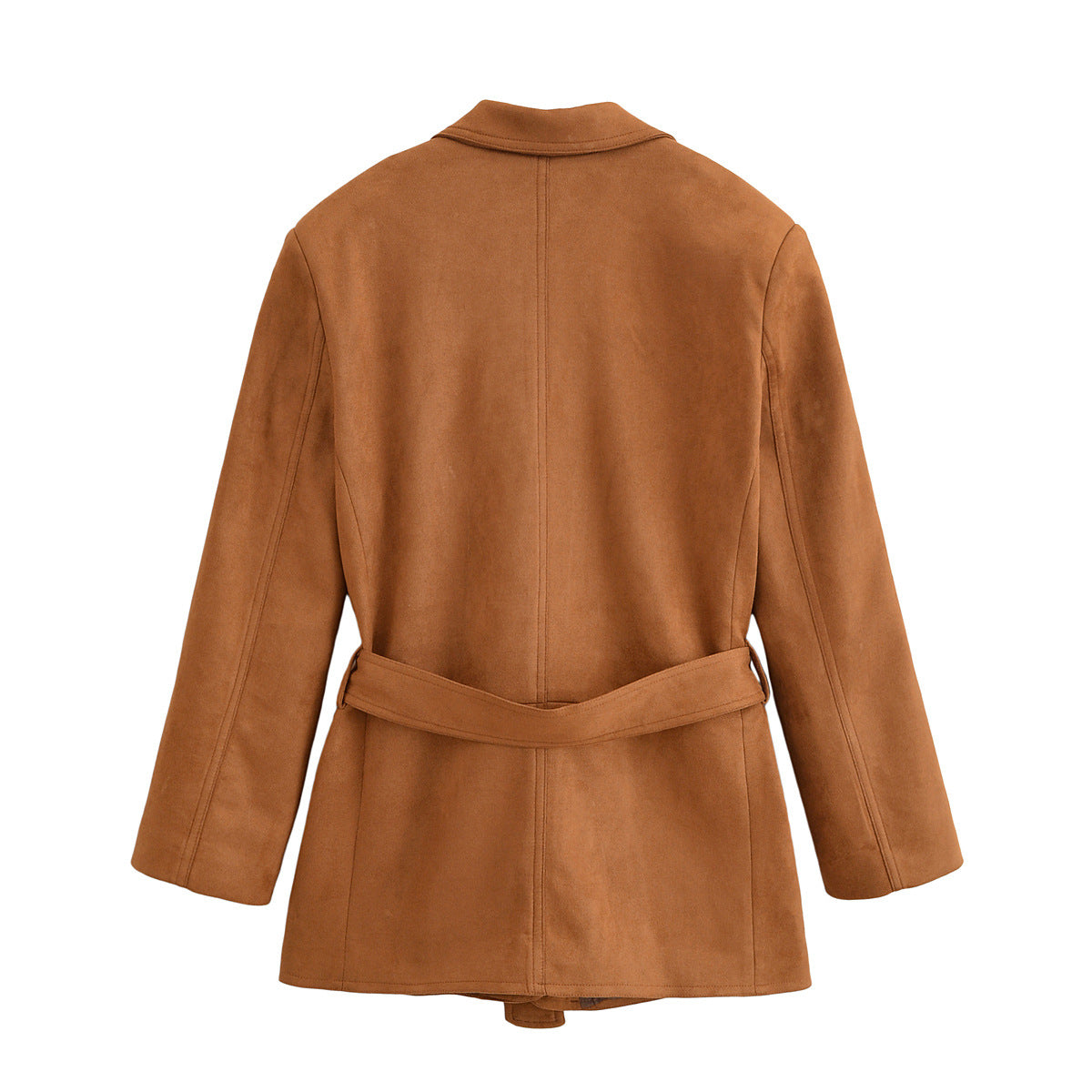 Suede suit with waistband