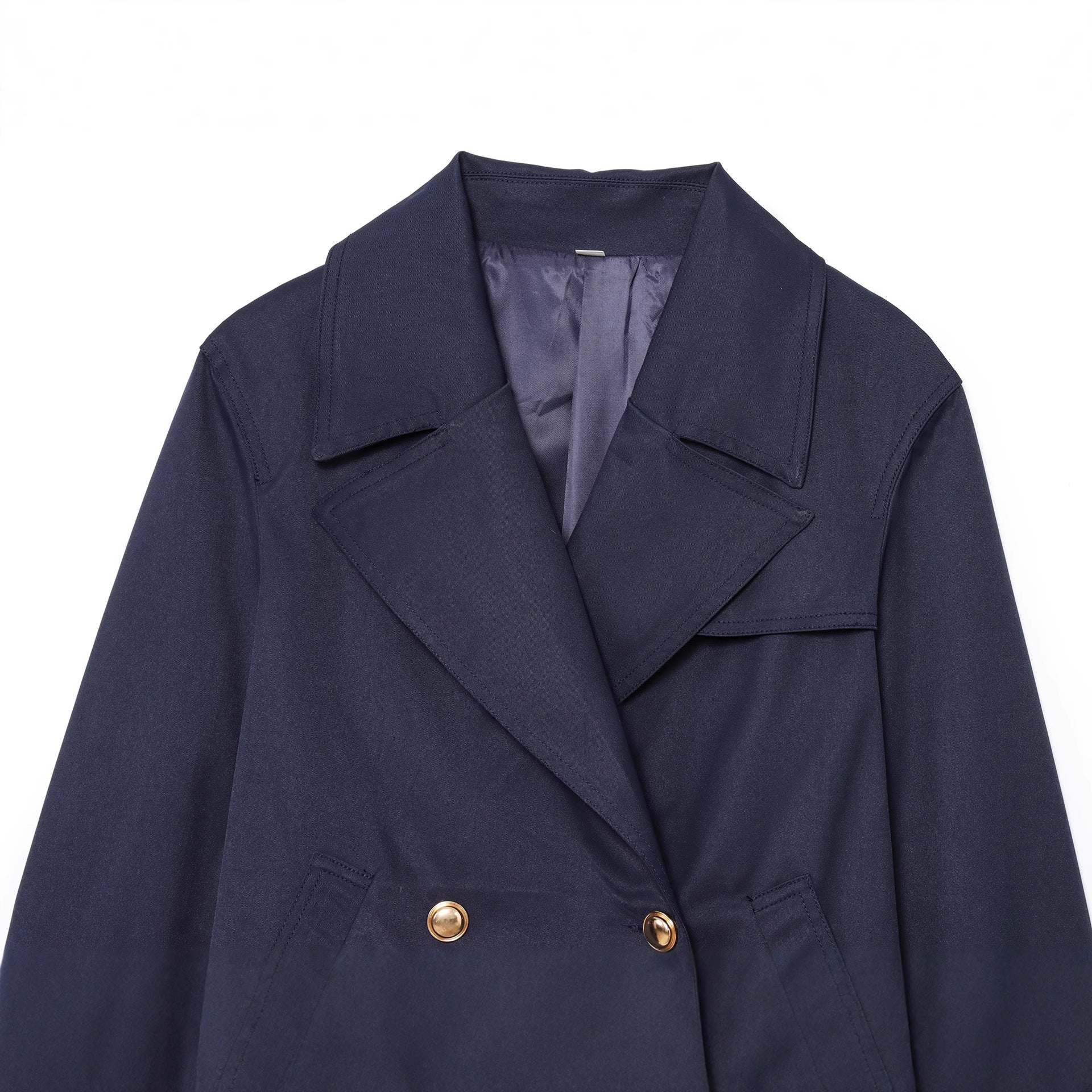 Women's Fashion Casual Turn-down Collar Double-breasted Short Jacket