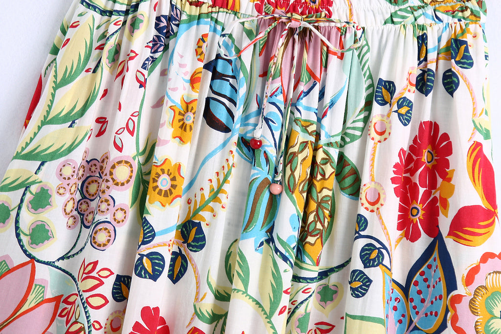 Floral Print Midi Skirt for Women  Casual Fashion Dress
