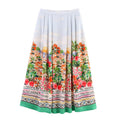 Elegant  Style Women's Fashion Casual Printed Cape High-Waist Skirt