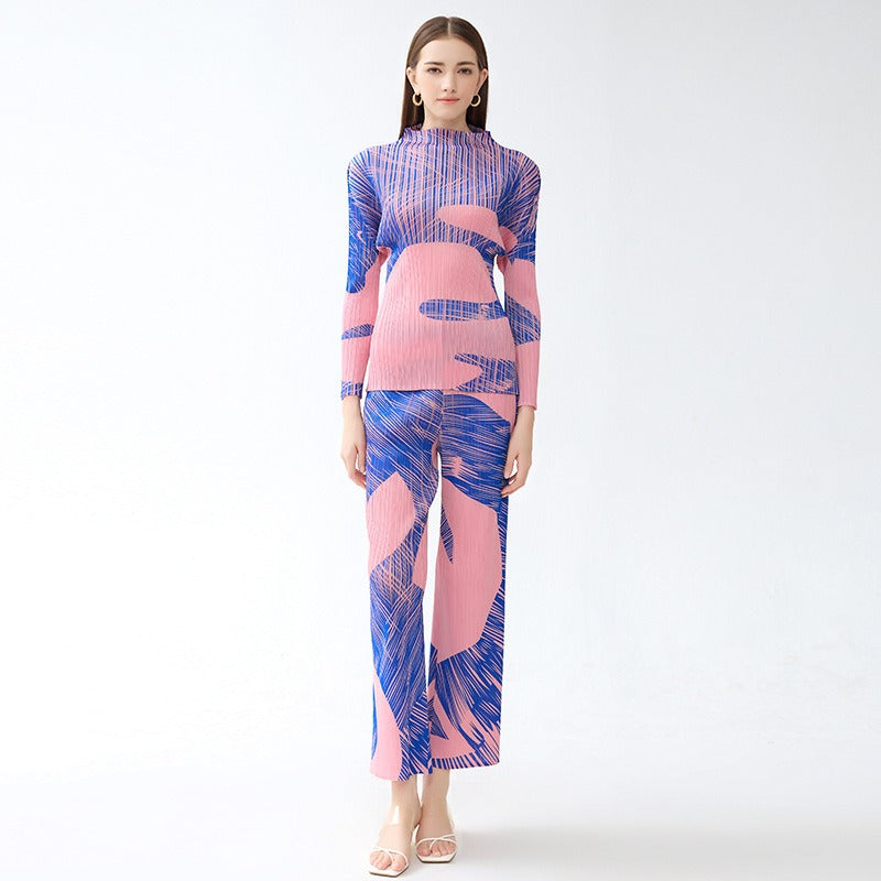 Autumn New Fashion Casual Set Women's Style Long sleeved Top Casual Pants Slim Fit Two piece Set Autumn Women