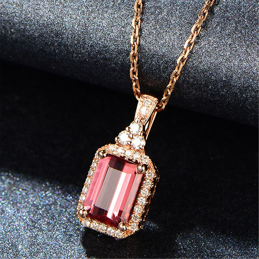 Brazilian red tourmaline pendant,  version of bouldering pendant chain