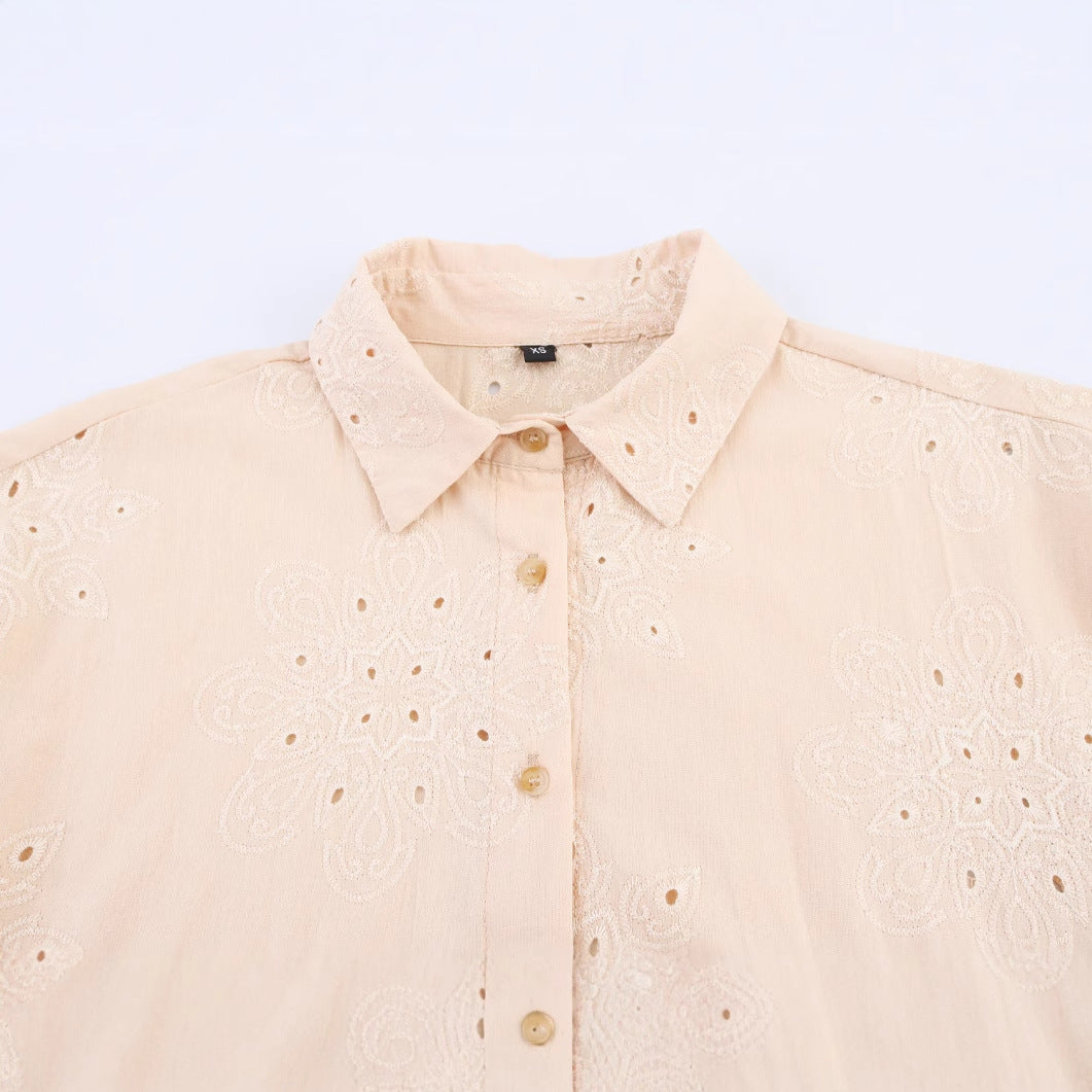 Women's Fashion Casual Embroidered Shirt