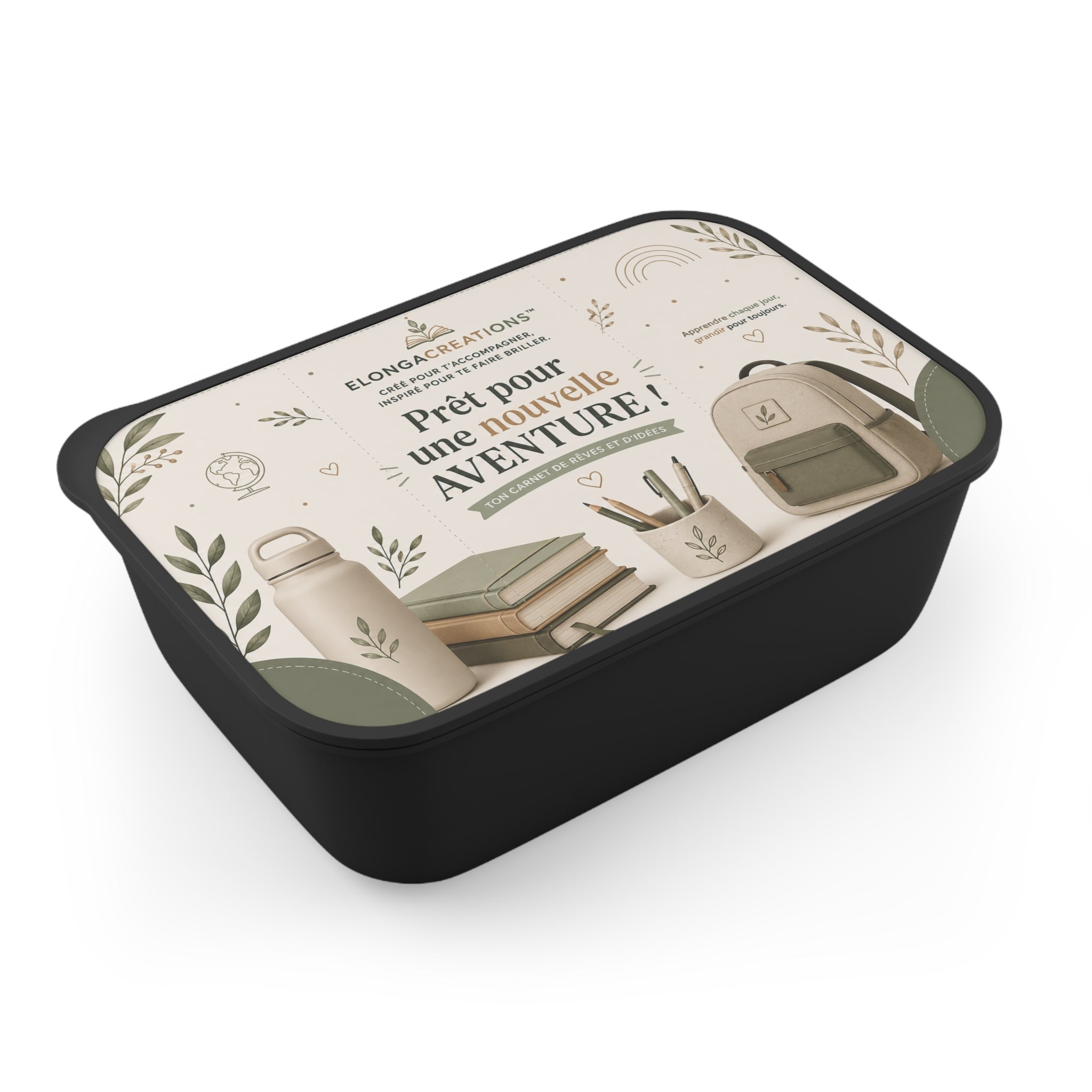 PLA Bento Box with Band and Utensils