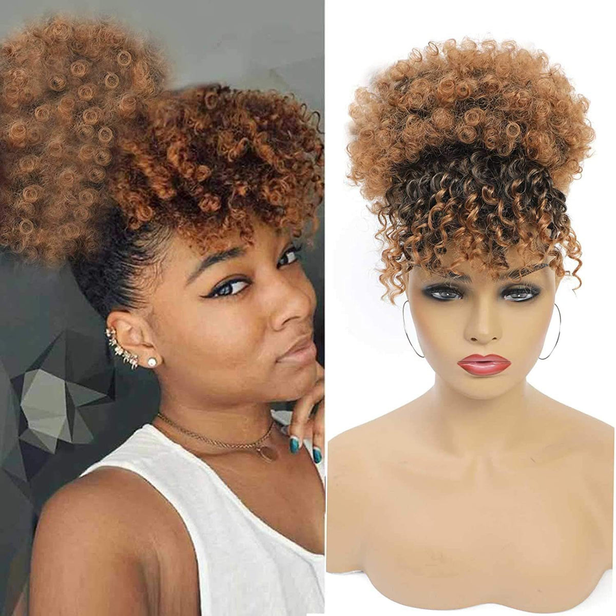 The Royal Puff – Curly Synthetic Updo Wig