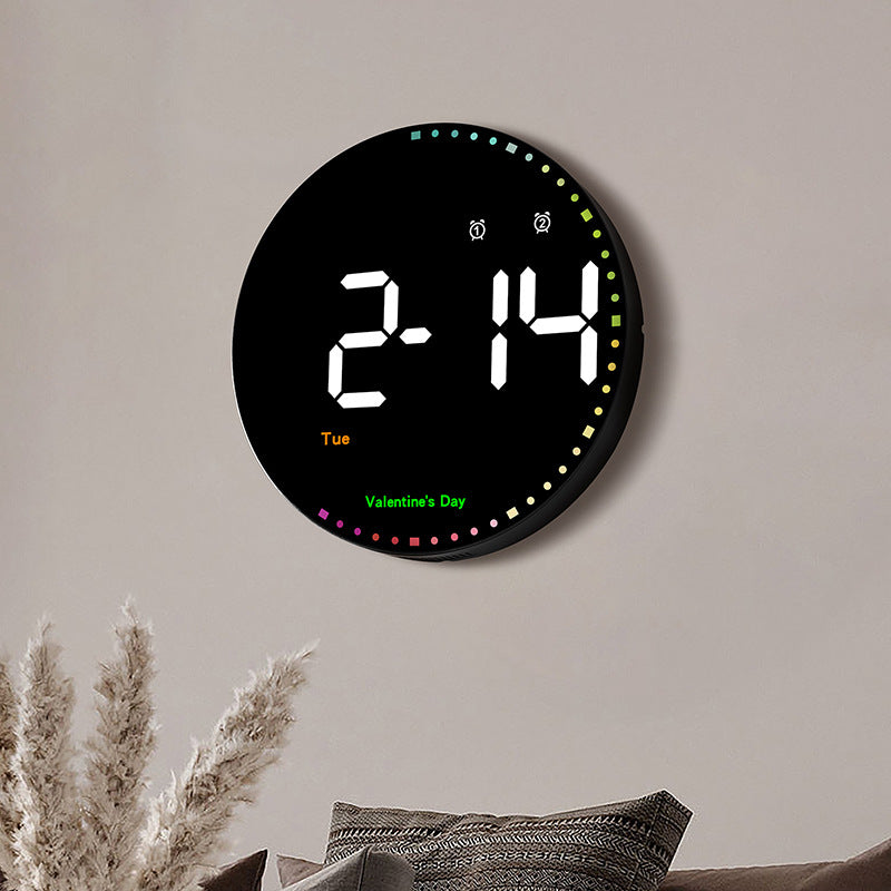 Digital Electronic Clock Calendar Wall Clock Living Room Simple Decoration LED Clock Dazzling Color Smart Clock