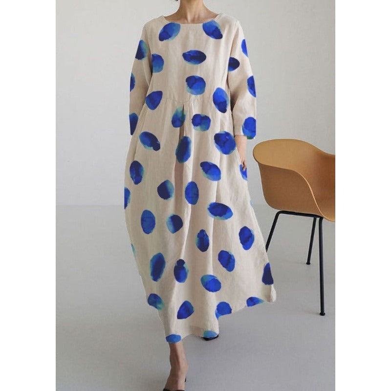 3D printing imitation cotton craft casual fashion women's dress