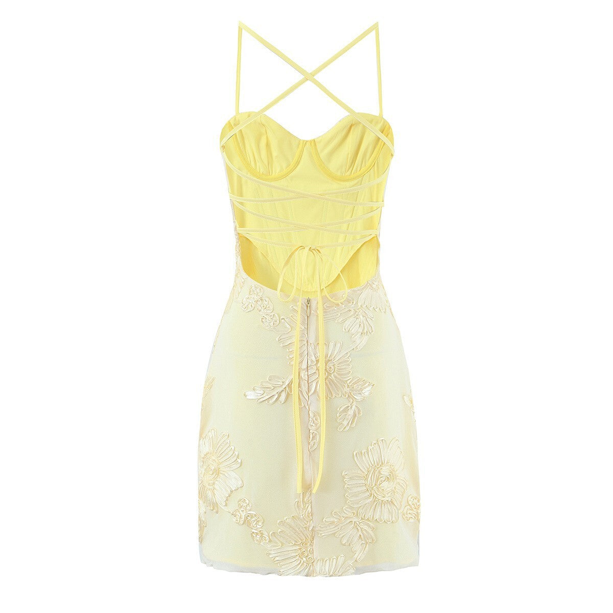 Elegant Classic 3D Flower Corset Dress with Steel Boning Women's Dress