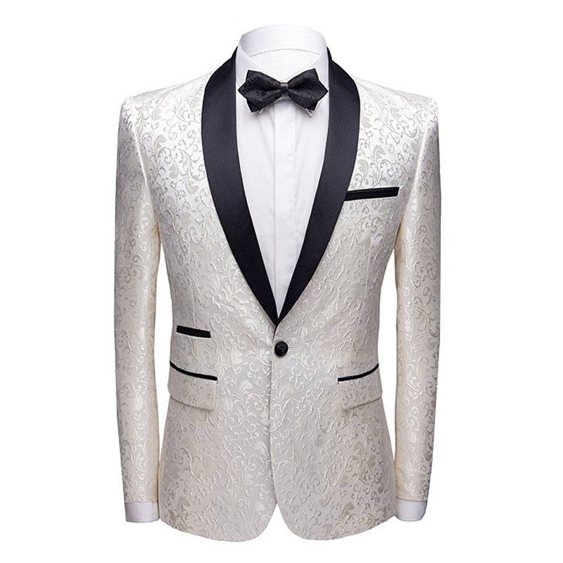 Costume homme slim fleuri - Col châle, soirée & scène
