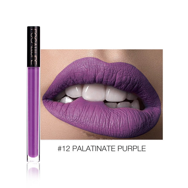 FOCALLURE Liquid Lipstick Makeup Matte Lip Tint Sexy Pigment Waterproof Batom Tint Nude Gloss Kiss-proof Lips Make up