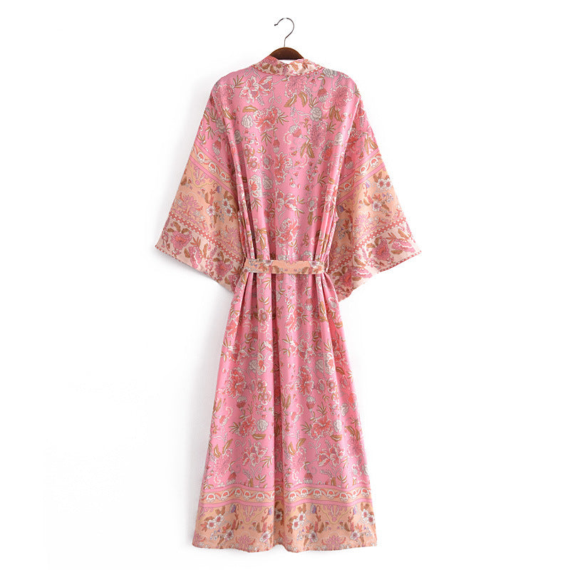 Loose Mid-Length Kimono Cardigan for Women Casual Fashion Outerwear