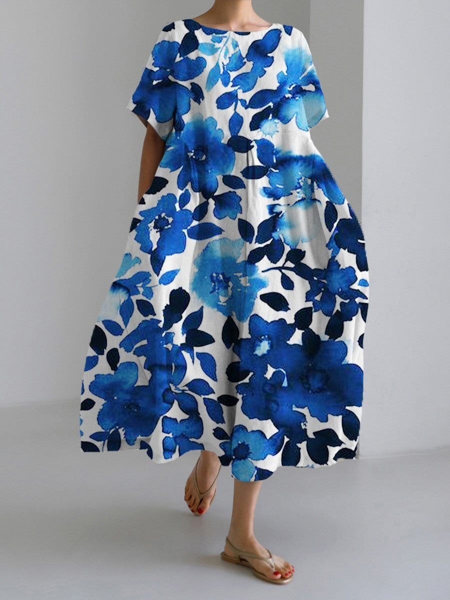 3D printing imitation cotton craft casual fashion women's dress