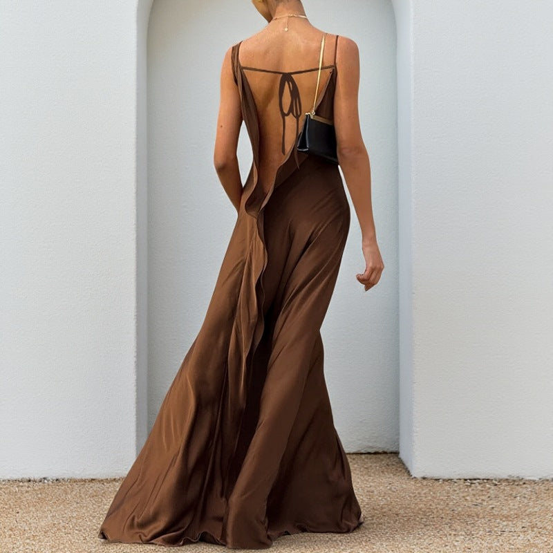 Casual camisole satin dress for women