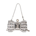 Luxury Acrylic Pvc Bow Shaped Lipstick Bag Creative Personality Mini Small Bag Fashion Metal Chain Crossbody Bag For Women