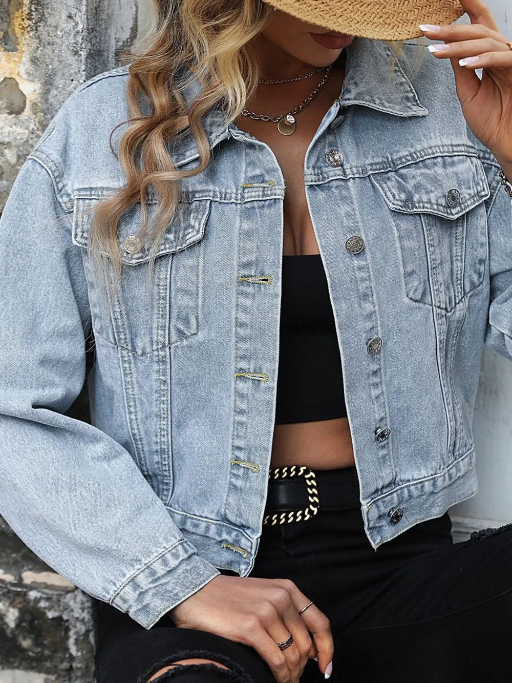 Fashionable and casual loose denim jacket