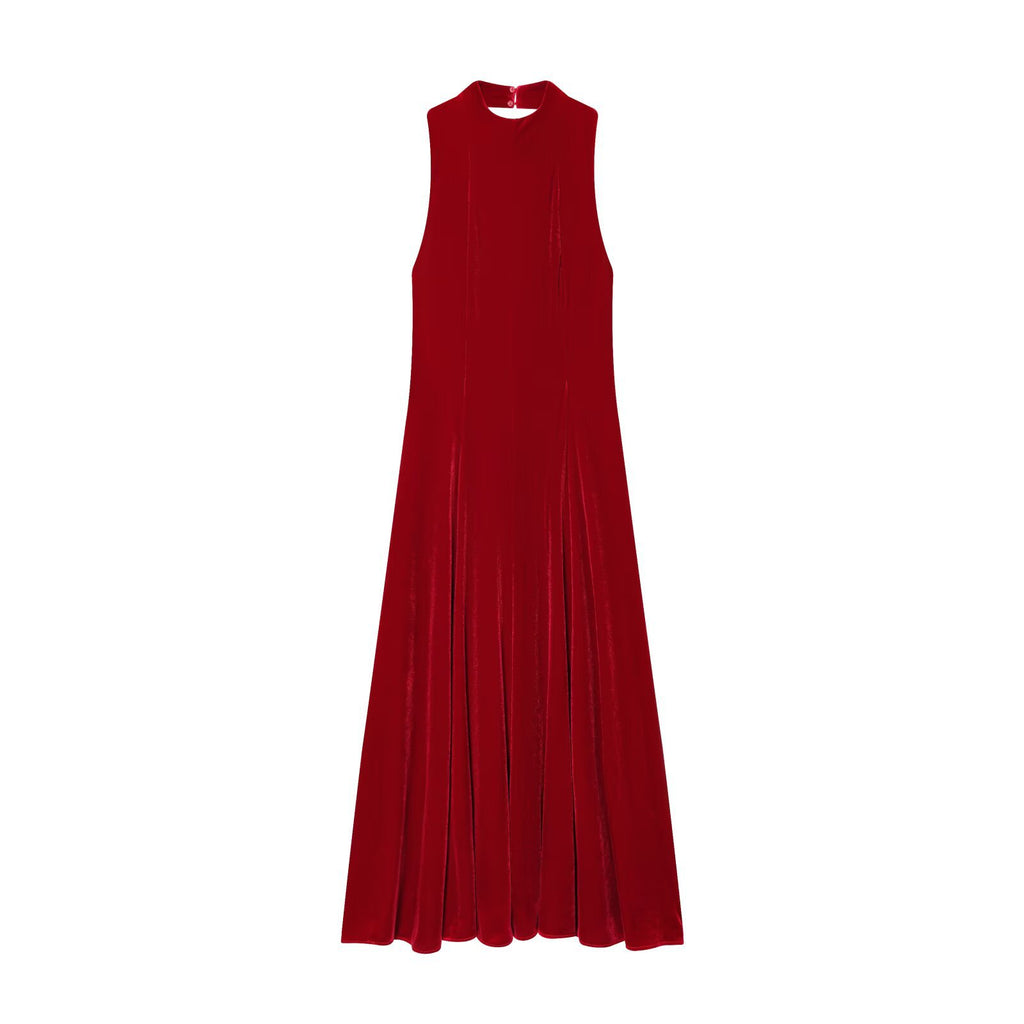 New Women's Fashion Classic Velvet Midi Dress