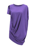 Irregular Casual Dress Fashion Hollow Out Folds Temperament Goddess Fan Women Summer New Arrival Loose Dress