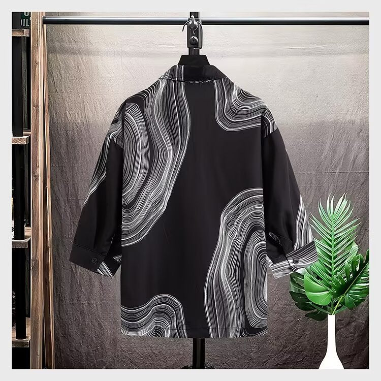 Summer ice silk short sleeved shirt for men