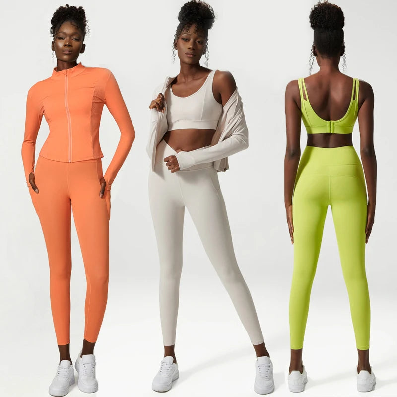 Large size fitness suit for women's quick drying exercise set