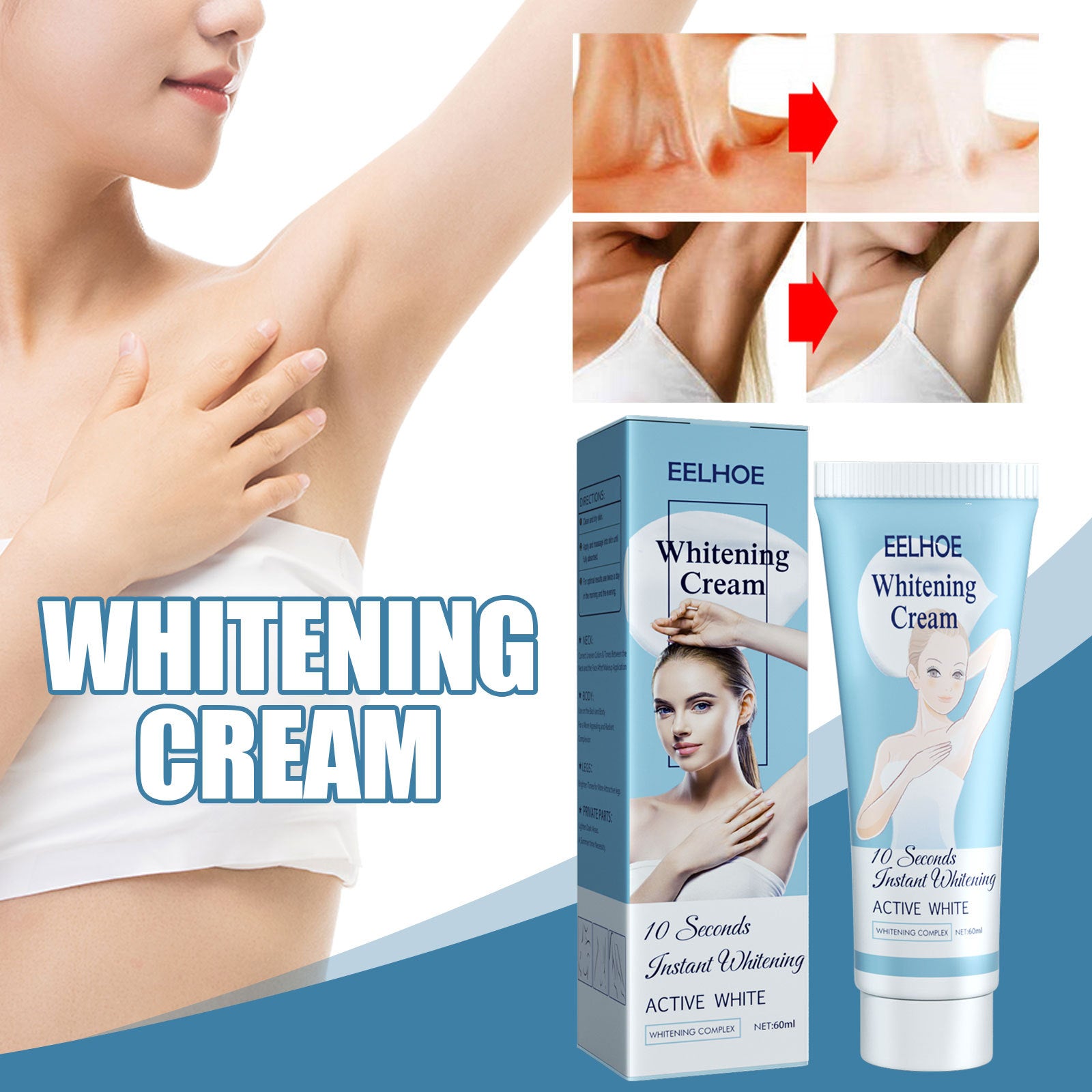Whitening Cream, Body Concealer Brightening Armpit Moisturizing Skin Beauty Cream