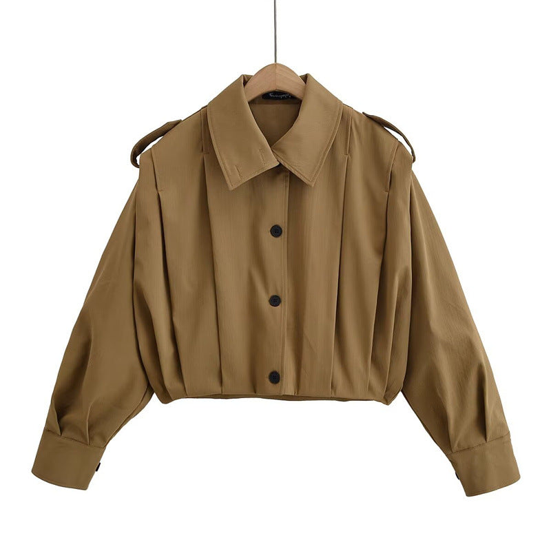 Style Women's Fashion Casual Loose Long Sleeve High Neck Jacket