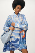 Graffiti cardigan long sleeved casual fashion printed shirt skirt for women