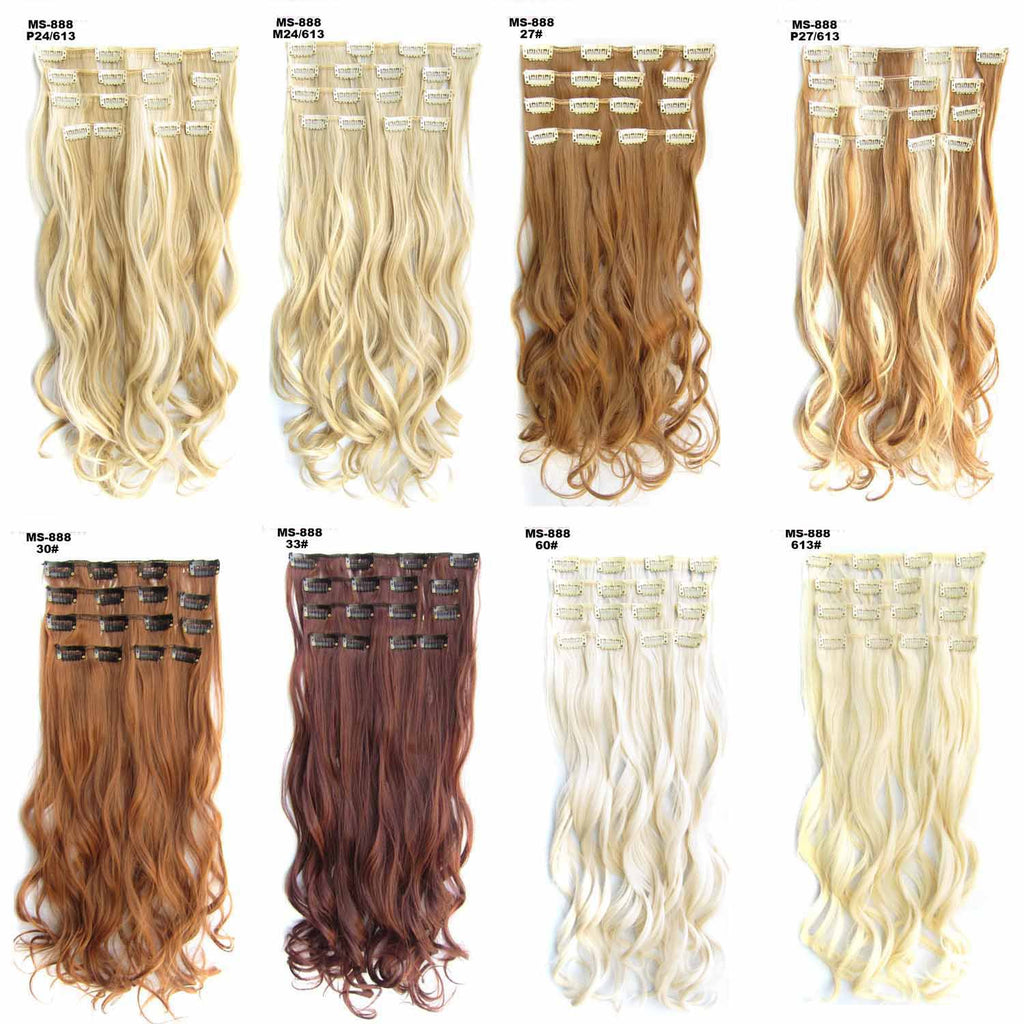 Wig hair extension piece female wig ultra realistic long curly hair without trace invisible hair extension card hair set 7 pieces