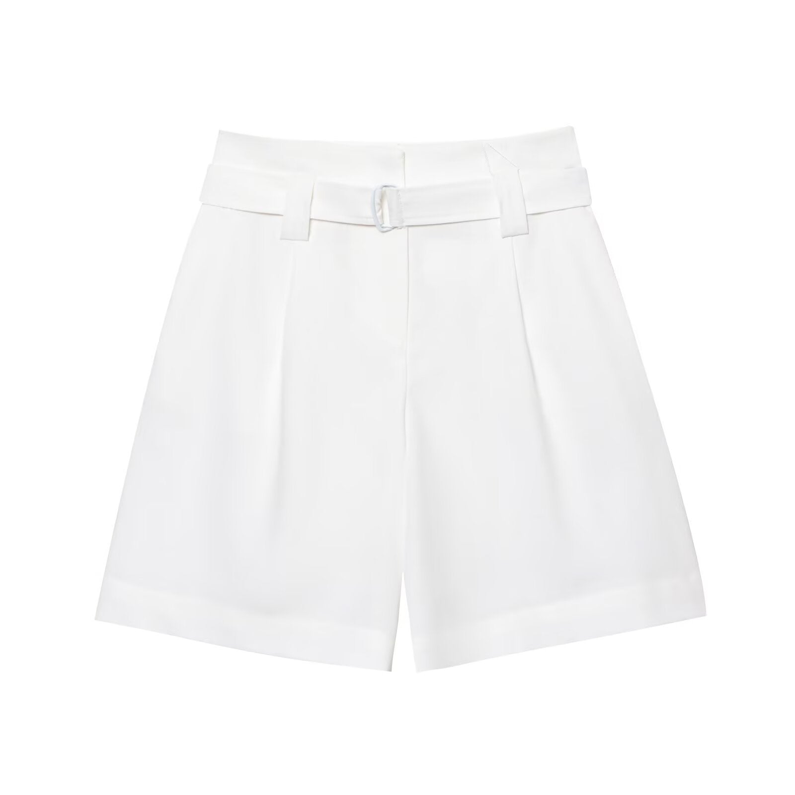 Women's Fashion Patch Pocket Vest + Belted Casual Shorts