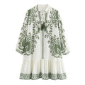 Printed lace up tassel fashion dress