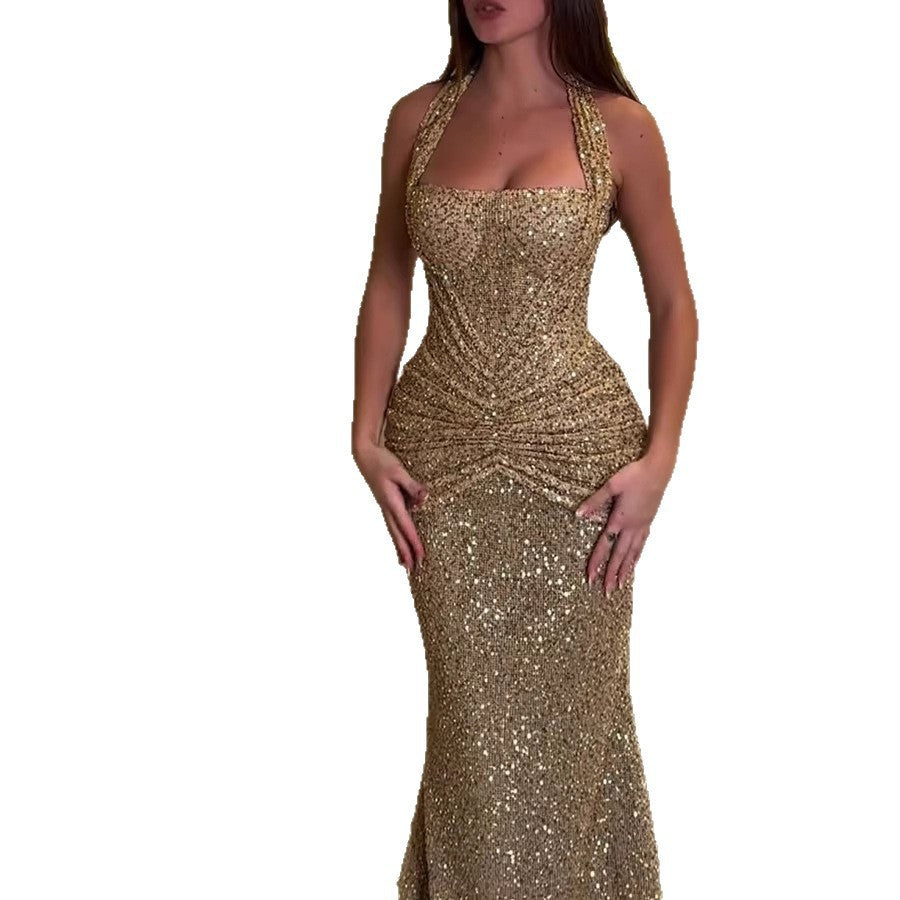 Sparkle Strapless Fashion Dress Summer Casual Vacation Party Dress