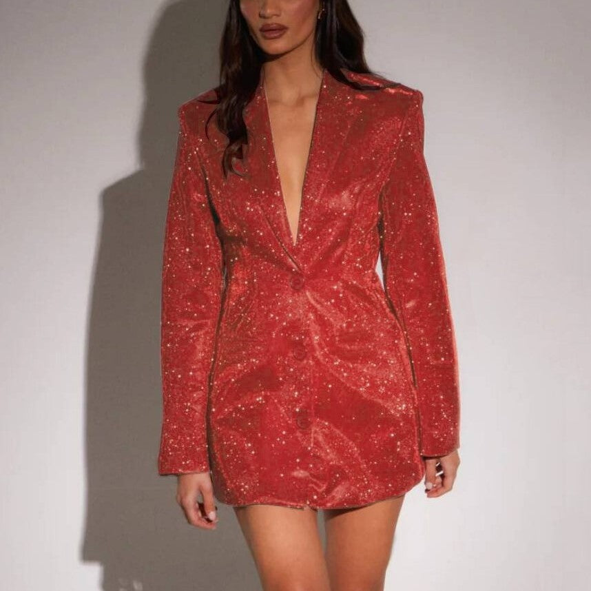 European and American women's fashion casual suit jacket slim fit dress