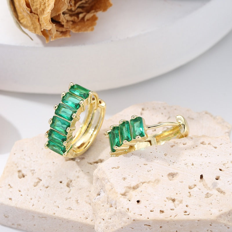 Fashion Gold Micro Set Zircon Earrings