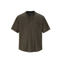 Classic Style Henley Neck Short Sleeve Loose Casual Commuter Lazy T-Shirt for Men and Women