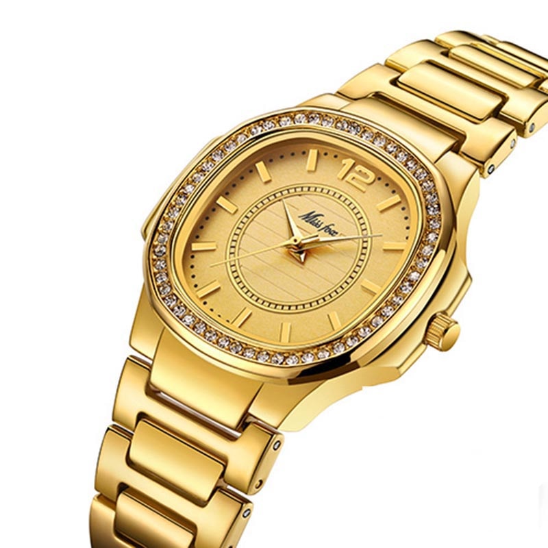 Missfox 2549 Women Watches Women Fashion Watch Geneva Designer Ladies Watch Luxury Brand Diamond Quartz Gold Wrist Watch Gifts For Women