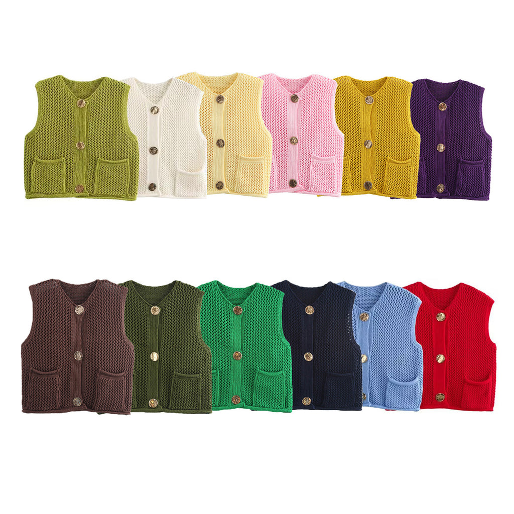 Women's streetwear fashion crochet hollow vest