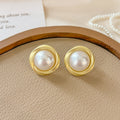 925 Silver Needle Maillard Brown Amber stud earrings for women with a high-end look, designed pearl earrings