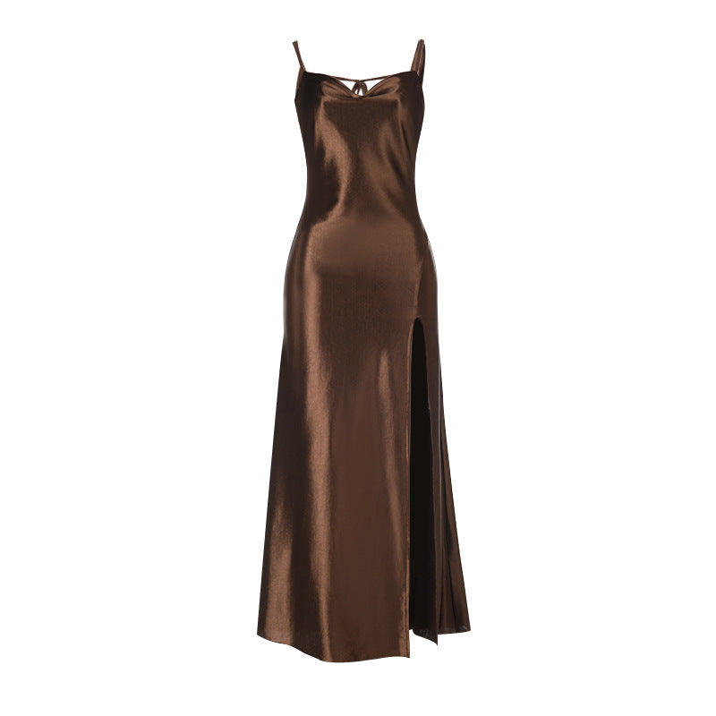 Casual camisole satin dress for women