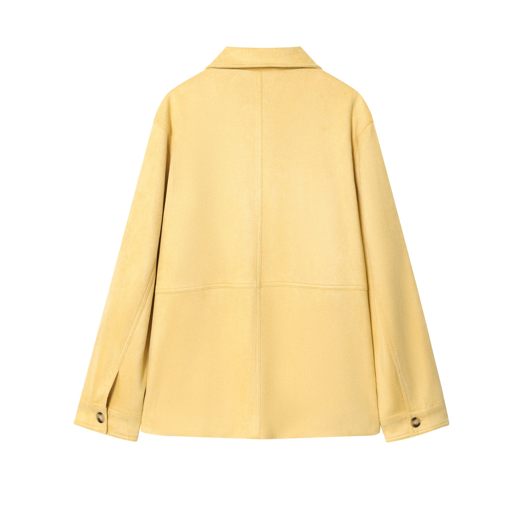 Women's Fashion Casual Turn-down Collar Suede Leather Jacket