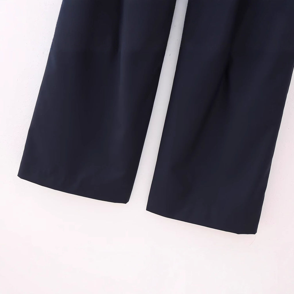 Women's Fashion Casual Color Block Waist Long Pants