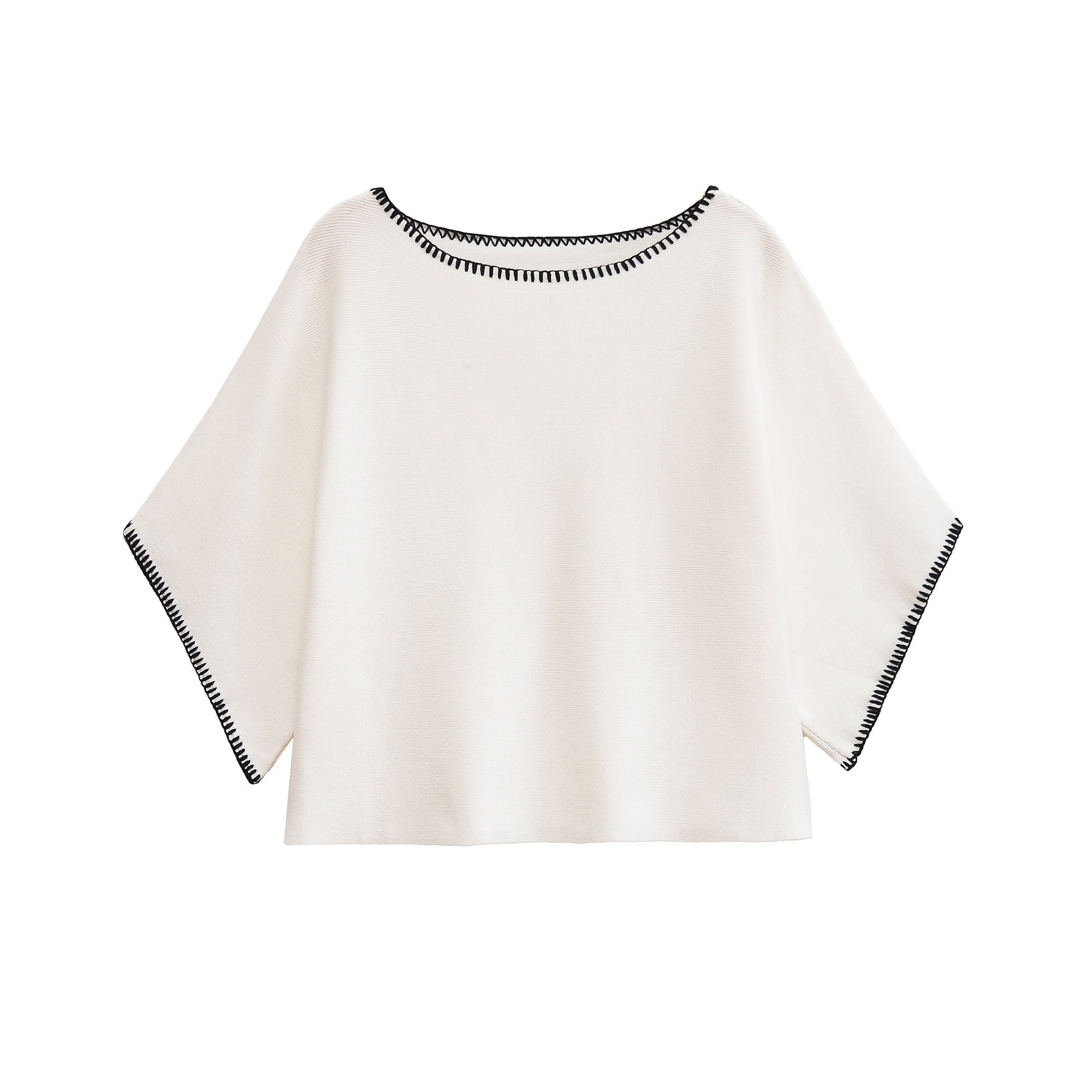 Fashion Casual Color Block Embroidery Knitted Sweater