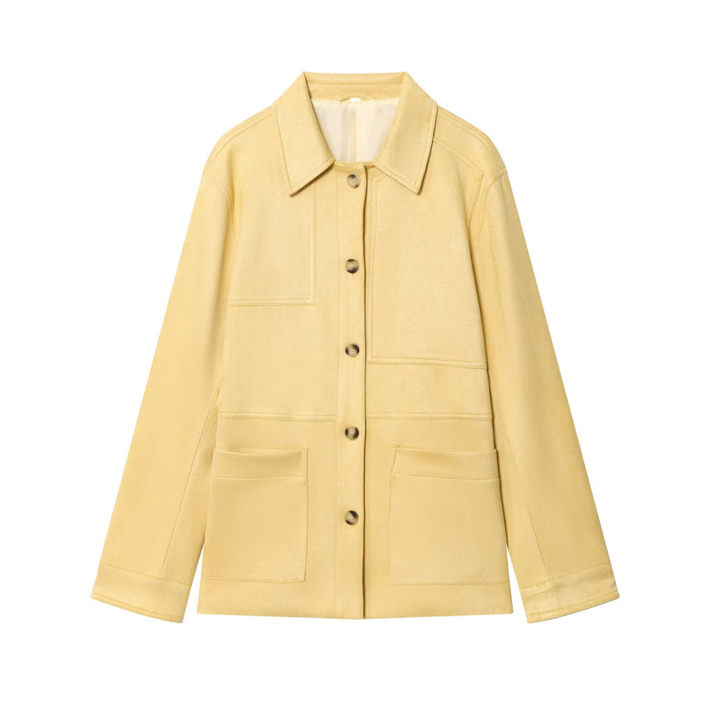 Women's Fashion Casual Turn-down Collar Suede Leather Jacket