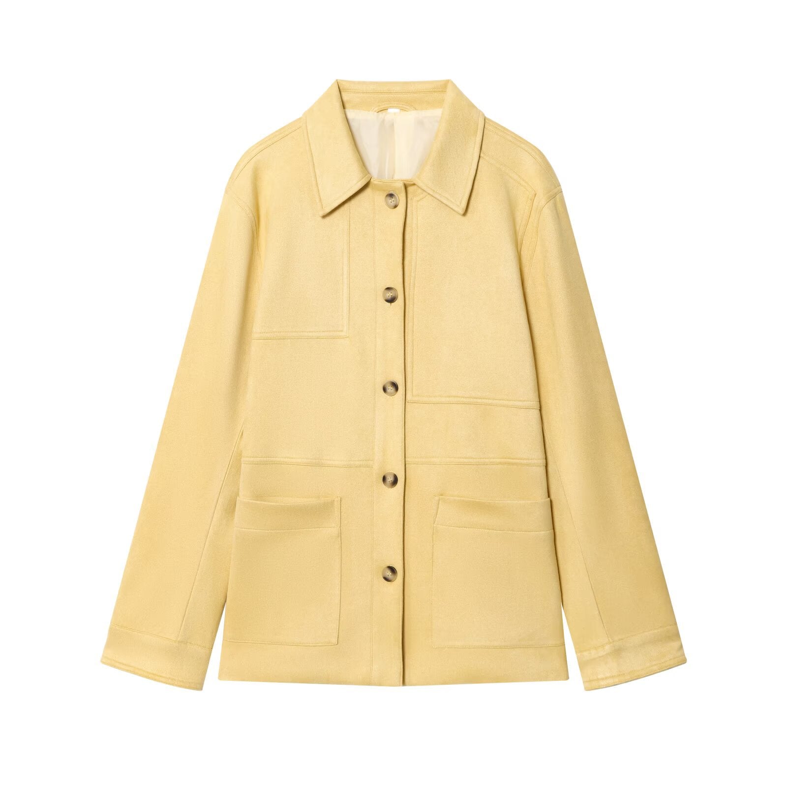 Women's Fashion Casual Turn-down Collar Suede Leather Jacket