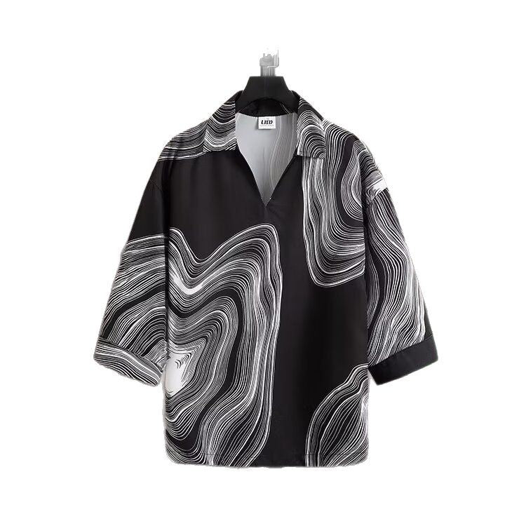 Summer ice silk short sleeved shirt for men