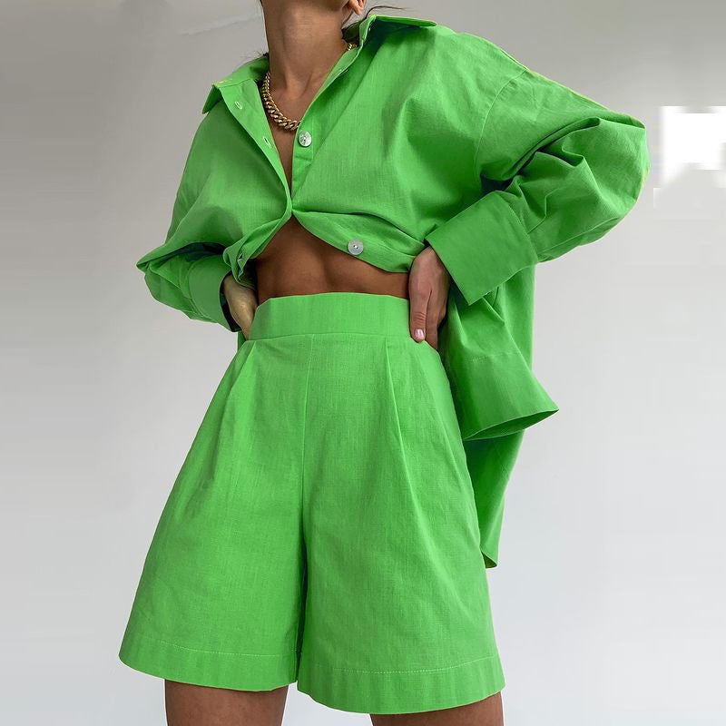 Ensemble veste & short femme - Col revers, style casual chic