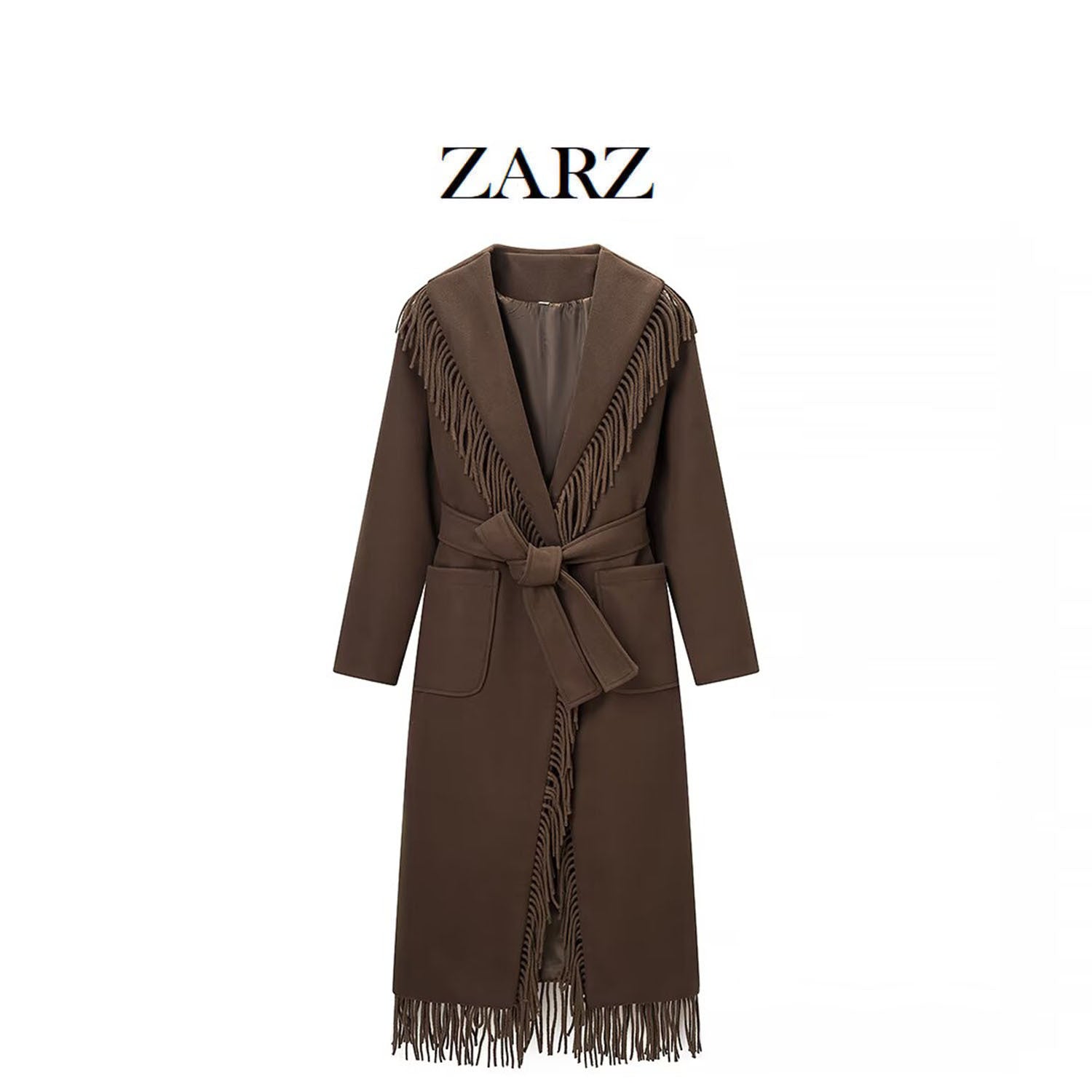 Chic Fringe Wool Coat Women's Fashion Casual Style Outerwear