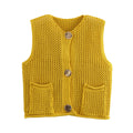 Women's streetwear fashion crochet hollow vest