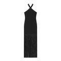 Women's Elegant Classic Strapless Shoulder-Baring Elastic Fringe Dress